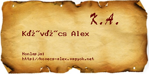 Kövécs Alex névjegykártya