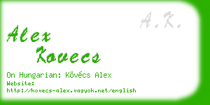 alex kovecs business card