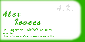 alex kovecs business card